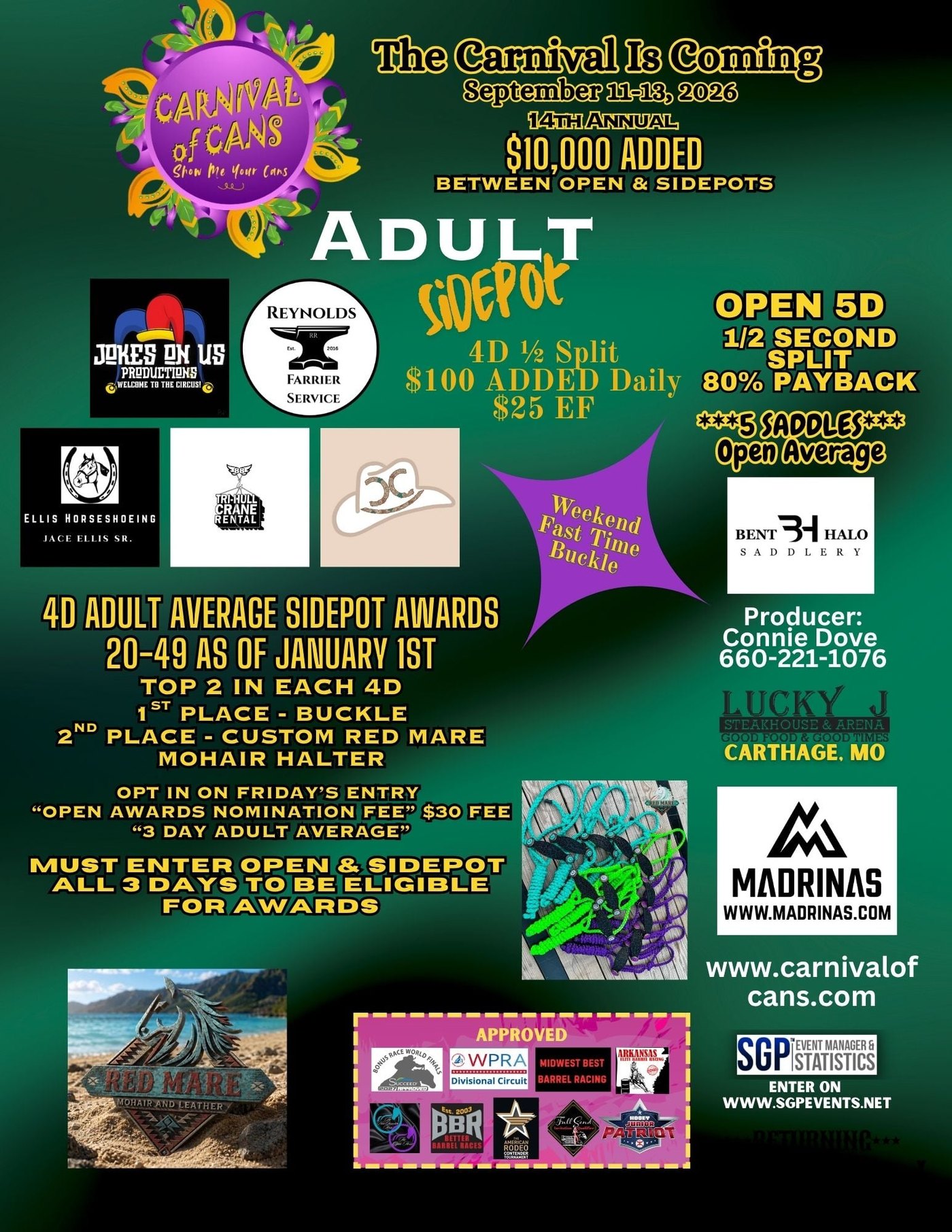 Adult Sidepot and 4D Adult Average Awards flyer