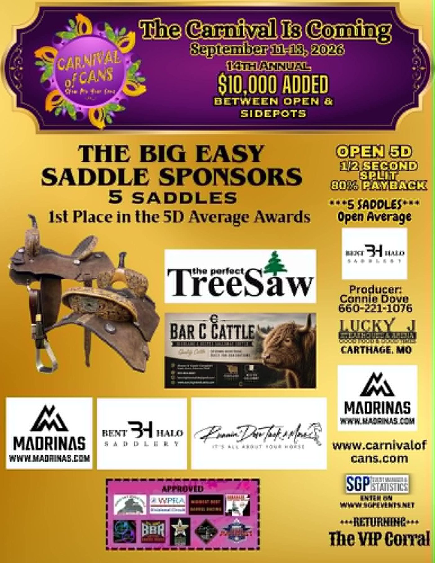 The Big Easy Saddle Sponsors flyer