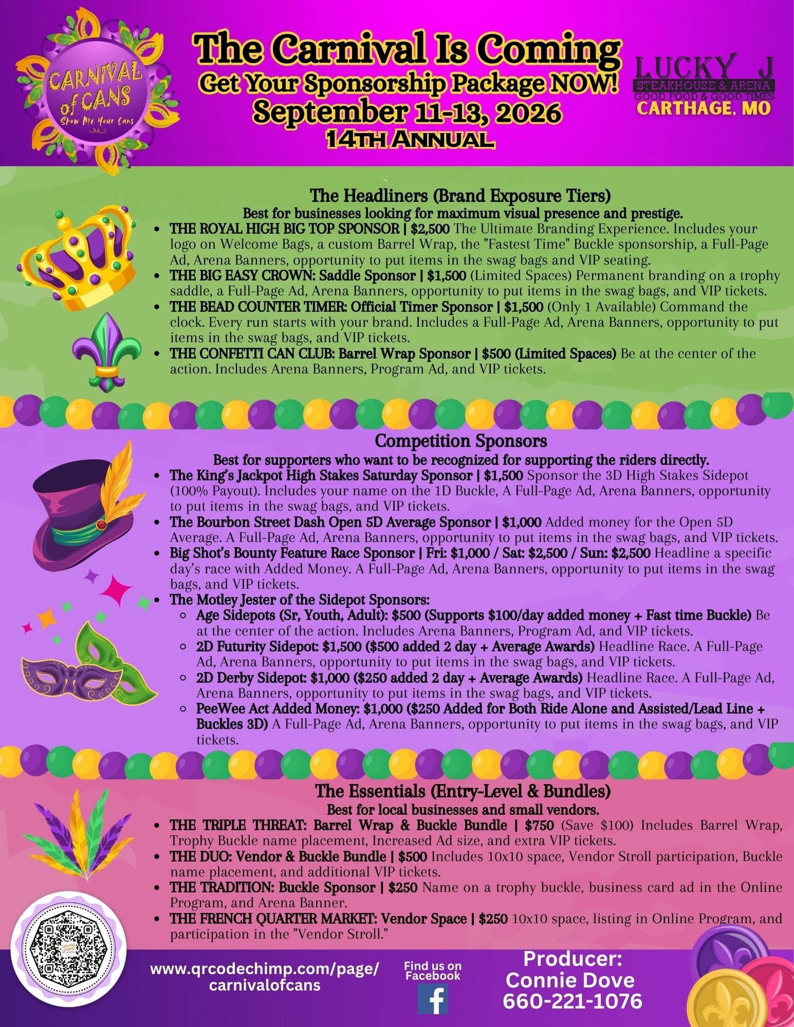 Sponsorship packages flyer