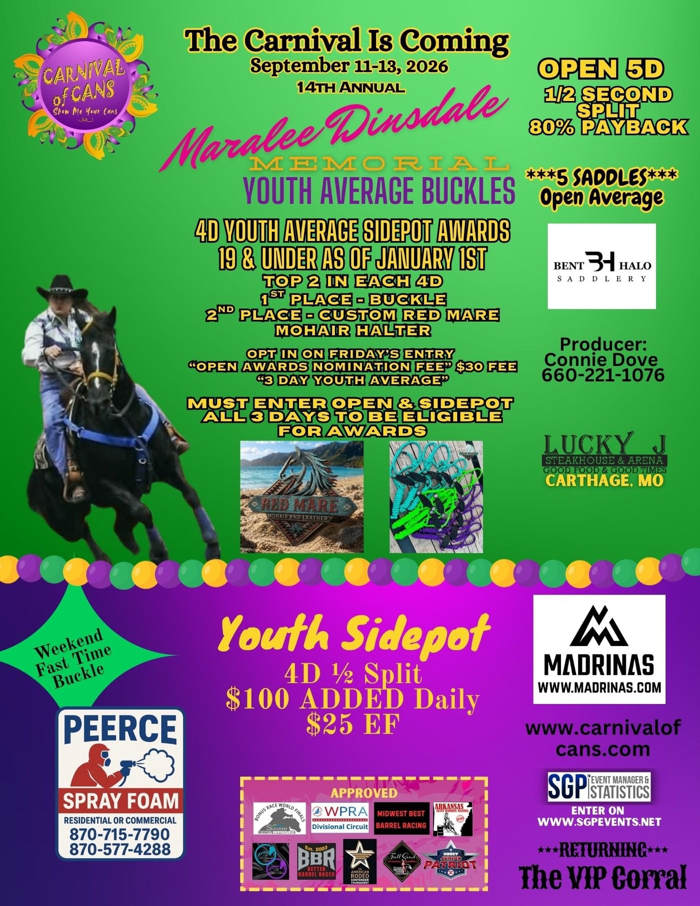 Youth Sidepot and Maralee Dinsdale Memorial Youth Average Buckles flyer